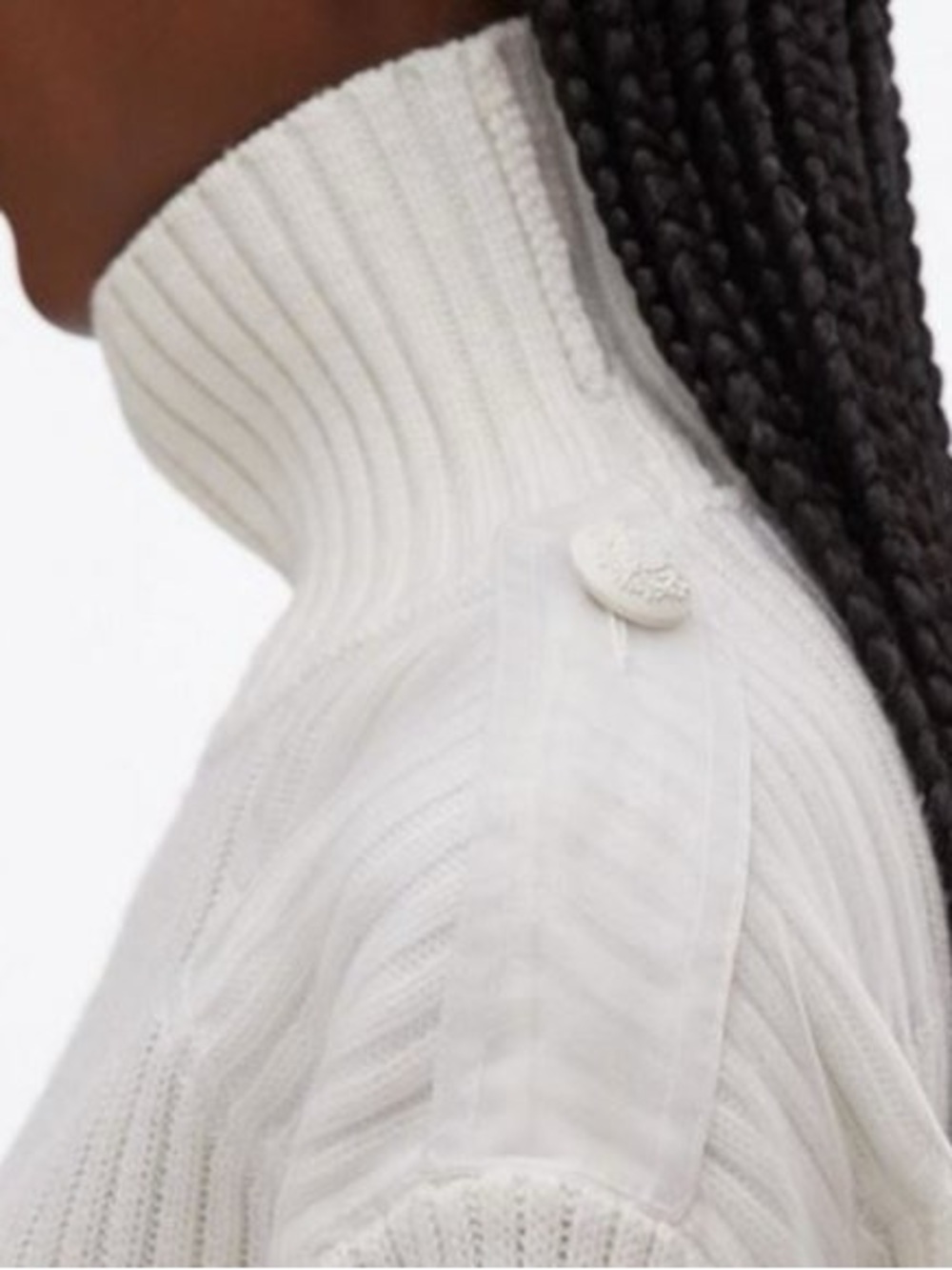 Helmet Lang White Ribbed Sweater